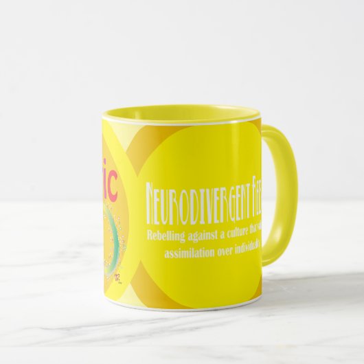 EigenlijkAutistische Mok van oneindigheid bij rege (Voorkant rechts)