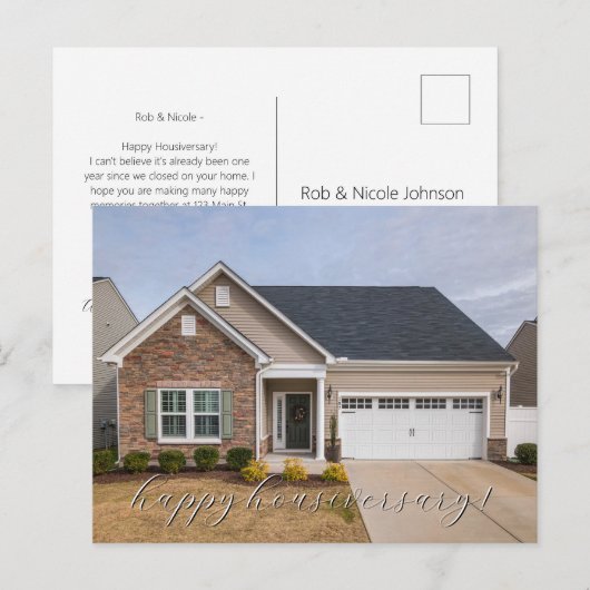 Eigenlijke foto Makelaar Gelukkig Huisverjaardag Briefkaart (Voorkant / Achterkant)