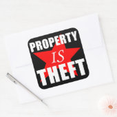 Eigenschap is diefstal vierkante sticker (Envelop)