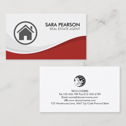 Eigenschap Realtor Realtor Real Estate Agent Realt Visitekaartje (Voorkant / Achterkant)