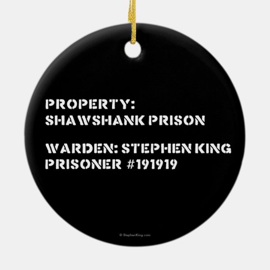 Eigenschap: Shawshank Gevangenis Keramisch Ornament (Achterkant)