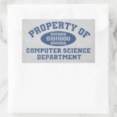 Eigenschap van de afdeling computerwetenschappen rechthoekige sticker (Tas)