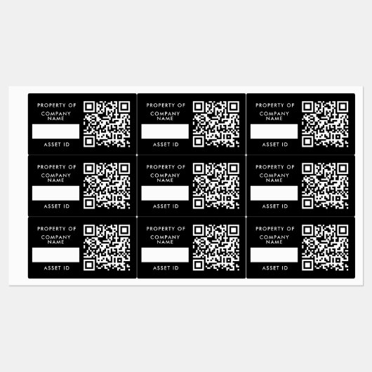 Eigenschap van de bedrijfsnaam voor zwarte QR-code Labels (Vel)