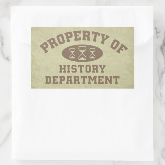 Eigenschap van de geschiedenisafdeling sticker (Tas)