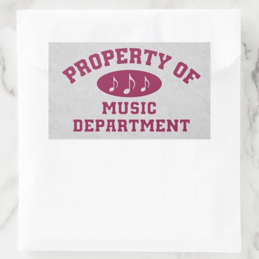 Eigenschap van de muziekafdeling rechthoekige sticker (Tas)