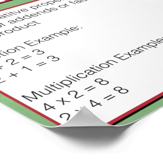 Eigenschap van getallen - commutatief eigendom poster (Hoek)