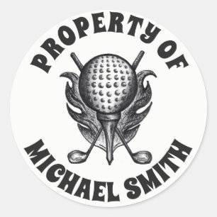 EIGENSCHAP VAN Golf Ball T-shirt Clubs, op maat ge Ronde Sticker