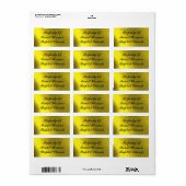EIGENSCHAP VAN HET ADRESETIKET ETIKET (Full Sheet)