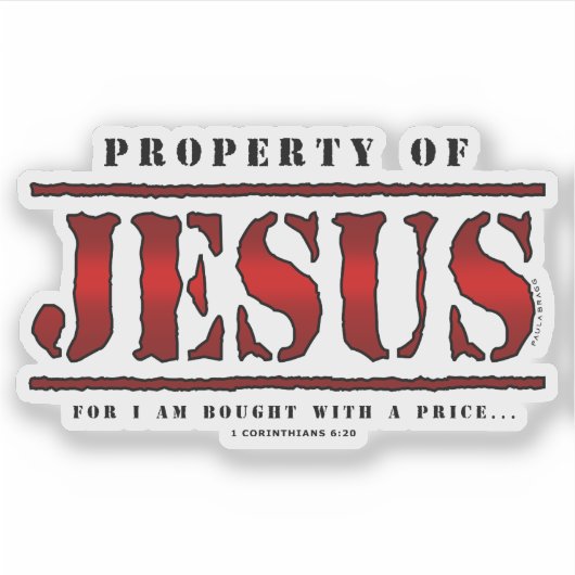 Eigenschap van Jezus Sticker (Voorkant)