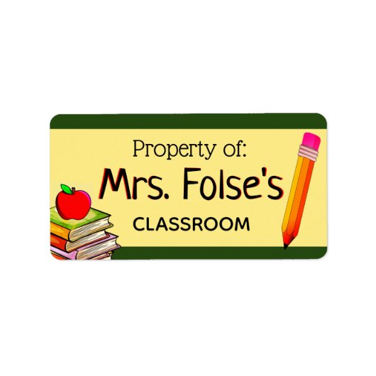 Eigenschap van Mrs Custom Classroom Label Teacher (Voorkant)