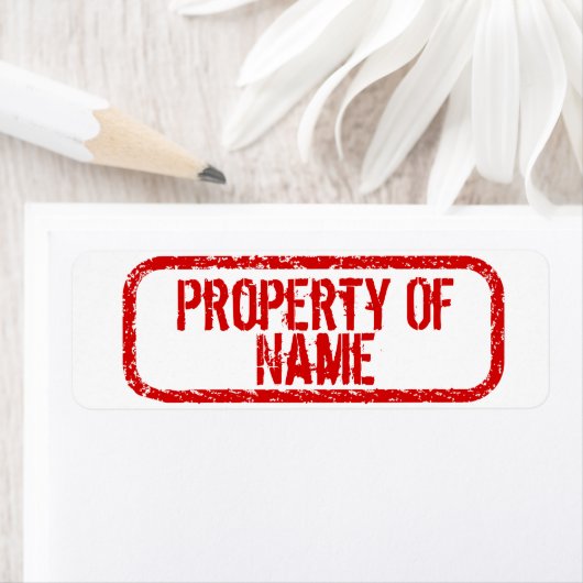 "Eigenschap van" naam gepersonaliseerde stickers (Insitu)