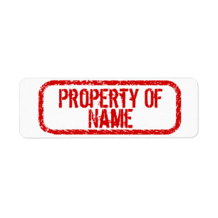 "Eigenschap van" naam gepersonaliseerde stickers