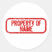 "Eigenschap van" naam gepersonaliseerde stickers (Voorkant)