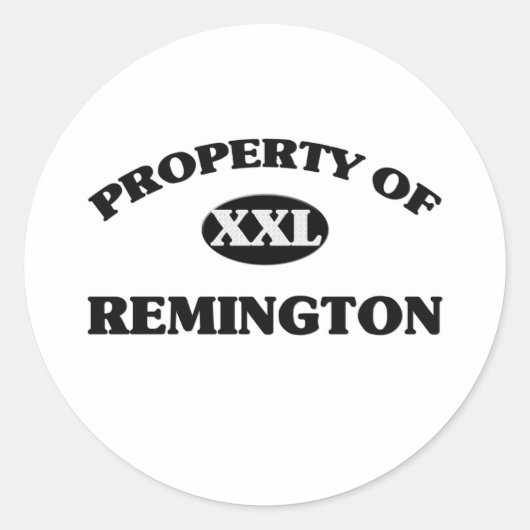 Eigenschap van REMINGTON Ronde Sticker (Voorkant)