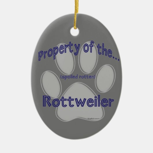 Eigenschap van Verwende Rottweiler Sleutelhanger Keramisch Ornament (Voorkant)