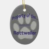 Eigenschap van Verwende Rottweiler Sleutelhanger Keramisch Ornament (Achterkant)