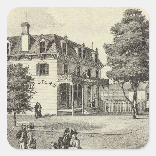 Eigenschap van Wm V Reid, Villa Park, NJ Vierkante Sticker (Voorkant)