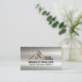 Eigenschaparchitectuur | Metalen dakstijl Visitekaartje (Staand voorkant)