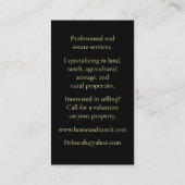 Eigenschappen onroerend goed in orde en grond visitekaartje (Achterkant)