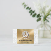 Eigenschappen Pictogrammen | Goud en marmer Visitekaartje (Staand voorkant)