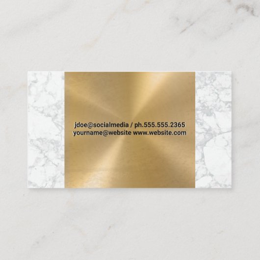 Eigenschappen Pictogrammen | Goud en marmer Visitekaartje (Achterkant)