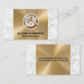 Eigenschappen Pictogrammen | Goud en marmer Visitekaartje (Voorkant / Achterkant)
