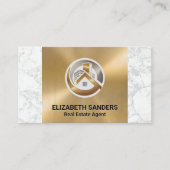 Eigenschappen Pictogrammen | Goud en marmer Visitekaartje (Voorkant)