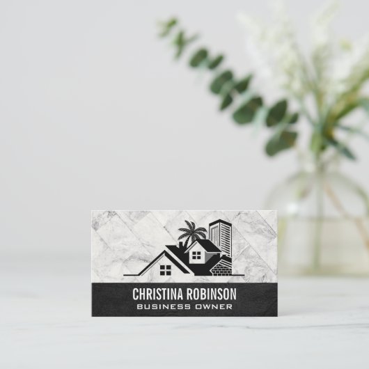 Eigenschappen strand | makelaar visitekaartje (Staand voorkant)