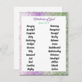 Eigenschappen van God van A tot Z  Kaart (Voorkant / Achterkant)