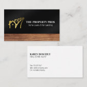 Eigenschappen | zwarte koolstof | houtafwerking visitekaartje (Voorkant / Achterkant)