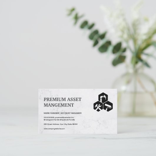 Eigenschappenbeheer | Financiën | Icons-services Afsprakenkaartje (Staand voorkant)