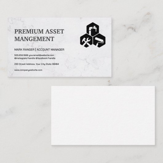 Eigenschappenbeheer | Financiën | Icons-services Afsprakenkaartje (Voorkant / Achterkant)