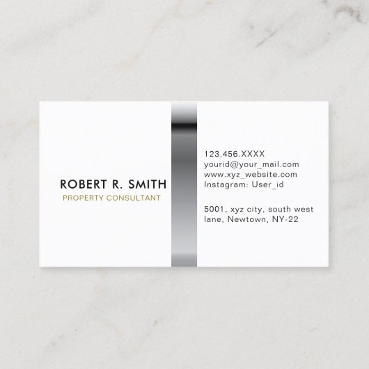 eigenschappenconsultant donkergroen Visitekaartje (Achterkant)