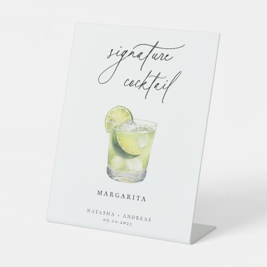 Eigentijds Signature Cocktail Pedestal Sign Reclamebord Met Voetstuk (Voorkant)