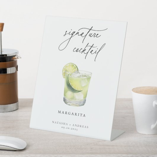 Eigentijds Signature Cocktail Pedestal Sign Reclamebord Met Voetstuk (Insitu)