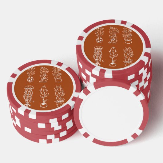 Eigentijdse botanische poker chips (Opstapeling)