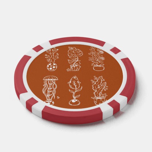 Eigentijdse botanische poker chips (Enkel)