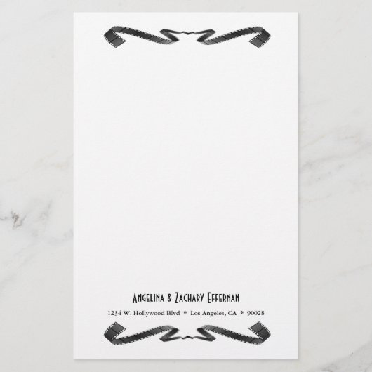 Eigentijdse filmfan gepersonaliseerd briefpapier (Voorkant)
