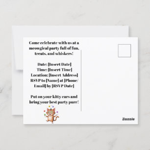 Eigentijdse kat Whimsicale kattenkunst voor katten Briefkaart