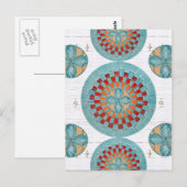 Eigentijdse Mi'kmaq Quill Geïnspireerd Briefkaart (Voorkant / Achterkant)