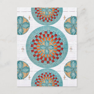Eigentijdse Mi'kmaq Quill Geïnspireerd Briefkaart