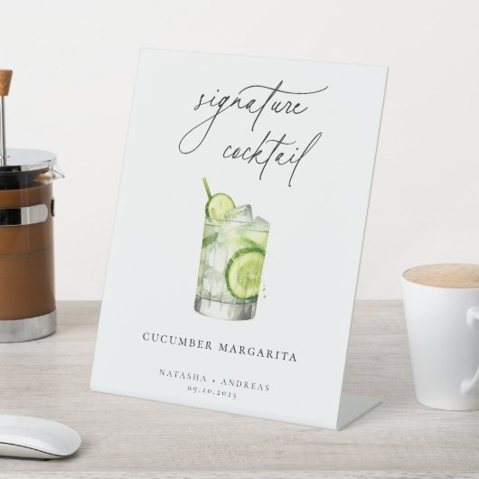 Eigentijdse Signature Cocktail Reclamebord Met Voetstuk (Insitu)