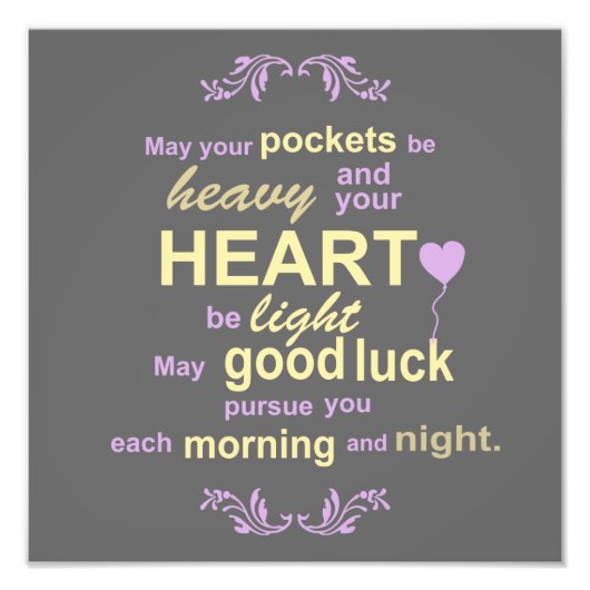 Eigentijdse Typografie het Iers die in Grijs Foto Afdruk (Voorkant)