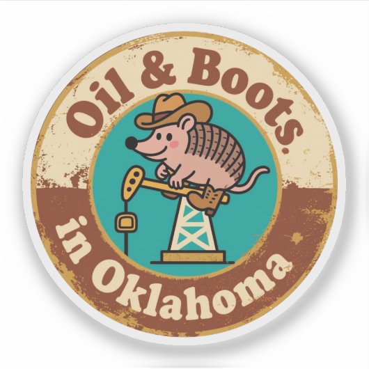 Eigentijdse Western Charme_ Oklahoma Cowboy Gordel Sticker (Voorkant)