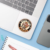 Eigentijdse westerse charme_Texas Cowboy Longhorn  Sticker (Laptop met iPhone)