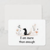 Eigenwaarde Skunk Woodland Animal Affirmation Kaar Kaart (Voorkant / Achterkant)