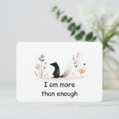 Eigenwaarde Skunk Woodland Animal Affirmation Kaar Kaart (Staand voorkant)