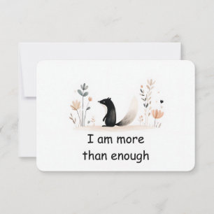 Eigenwaarde Skunk Woodland Animal Affirmation Kaar Kaart