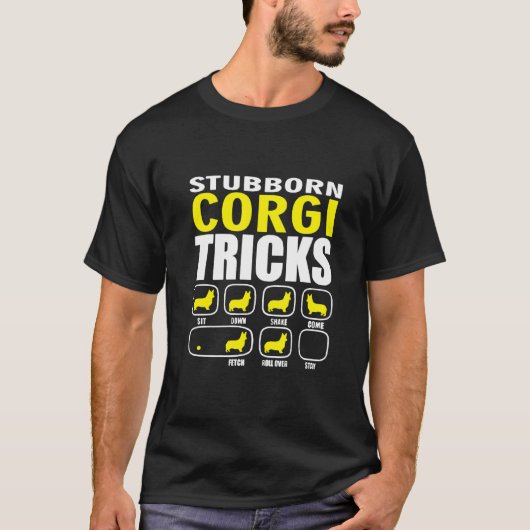 Eigenwijze Corgi-trucs T-shirt (Voorkant)