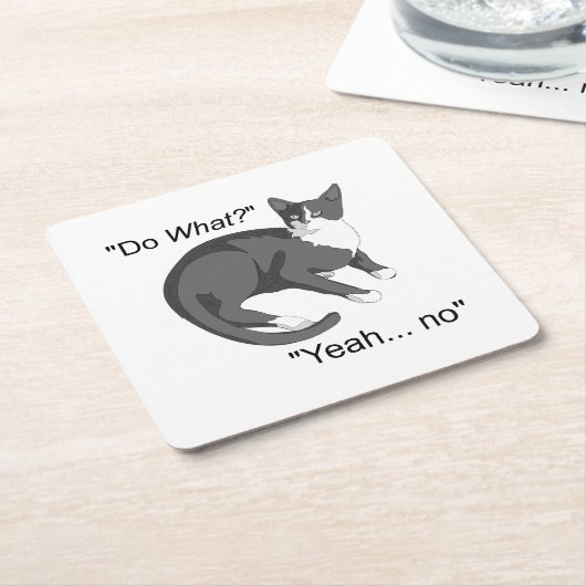 Eigenwijze kat kartonnen onderzetters (Schuin)